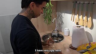 oh man this hot manicurist showed up at my place and i ended up fucking her so hard in the kitchen 🔥🍑