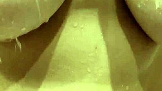 naked stepsister gets caught in the shower with big tits exposed!