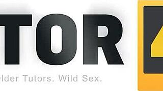 tutor4k shows tricky boy drilling russian mature tutor in black stockings during missionary sex session