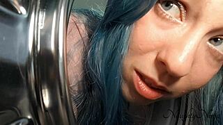 Step-Mom Stuck In Washing Machine Gets Bent Over Doggystyle Creampie From Big Cock