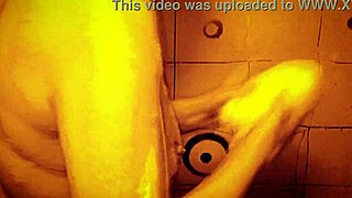 Wow, check out this sexy slow mo shower with horny milf massaging her wet tits and nipples!