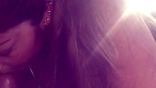 this milf is licking that dick with close up sucking and handjob moves