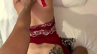 Stepmom runs into stepson's hard cock, so he ties her up and fucks rough