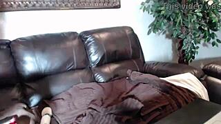 maxine x takes her long red dildo in the butt as she vibes her clit