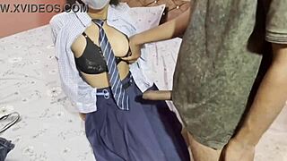 Desi virgin school girl hardcore fuck in different types with Hindi audio