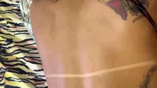 Brunette latina milf gets anal fucked without condom during striptease massage until cum in asshole