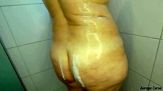 sogra takes bath and tries lingerie for genro and friend in dp!