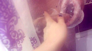 spying on her step son in the shower washed his cock sucked jerked off and finished in the mouth of the mom said thank you and left