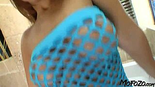 Amateur with big tits gets rough fuck from daddy in shower