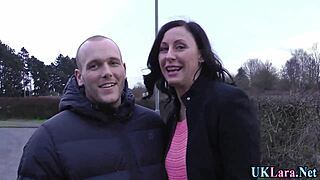 mature british whore in high heels and stockings handles monster cock with handjob until cumshot