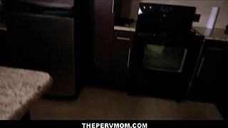 thepervmom - hot blonde milf stepmom fucked by huge dick stepson in family kitchen pov - barbie sins ike diezel