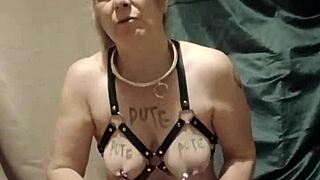 I'm doing my 2025 07 02 autoseance as esclave f in harnais ceinture with masturbation and bondage. It's so intense with dildo doggystyle outdoor public exposure.