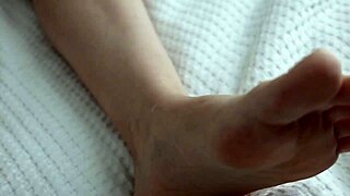 Stepmom gives stepson a foot massage then fucks him with creampie orgasm!