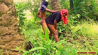 Naughty College Babe Rides Roommate's Big Black Cock In Bush During Excursion, Moaning In Doggystyle