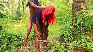 Naughty College Babe Rides Roommate's Big Black Cock In Bush During Excursion, Moaning In Doggystyle