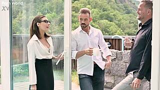 Insatiable teacher Emily Pink feels the thrill of double penetration from her mature students in a wild bedroom session