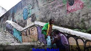 I craved that big cock, so I gave a blowjob to the see-through dressed black Latina milf