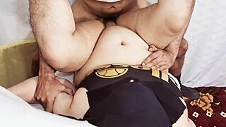 desi bbw chubby step mother gets her wet pussy fucked missionary style by indian stepson on chair with hot loud moaning