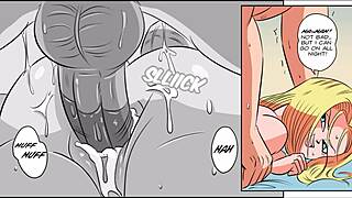 Wow, Vegeta's gift turns into a wild interracial threesome with blonde milf creampie action!