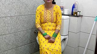 Indian Hot Step Mother Fucked Step Son Dirty In Washroom