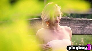 Do you want to see this stunning blonde babe Zazie Passion? She's posing outdoors with her nice small tits exposed.