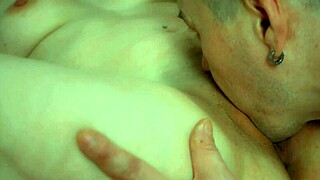 why is this prurient man licking his wenchs pussy until she gets real orgasm?