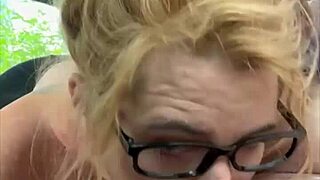 Streetwalker With Glasses Deepthroats Cock. She Sucks Off Every Drop Of Cum After Man Cums In Her Mouth.