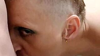 Milf Sandra prostitute whore gives blowjob in European setting