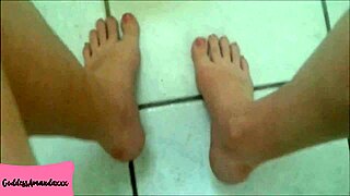 Stay at my feet in the bathroom while I piss on you as my toilet dog with shaved pussy