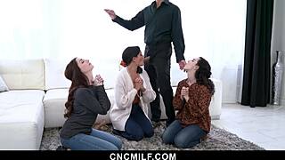 the lucky husband freeuses three milf wives in hardcore group anytime 😈