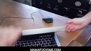 I notice my tattooed stepmom sees me masturbating and struggling with exam focus