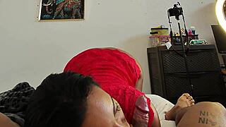 Pov stepmom and stepson in bed for colombian brunette milf blowjob and tight wet pussy fucking