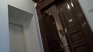 Come on brunette babe, suck that big black cock before double penetration in hot interracial threesome with assfucking