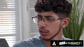 Horny busty stepmom Kenzie Taylor titty fucks teen stepson