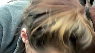 Hooker Sucks Off All The Cum From A Customers Dick After A Blowjob In The Car