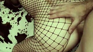 Amateur couple enjoys passionate sex with a skinny hot latina milf in lingerie at home. She moans wildly during the homemade encounter.