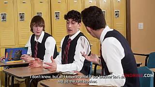 Italian Teacher Valentina Nappi Gets Facial and Fucking in Classroom Seduction