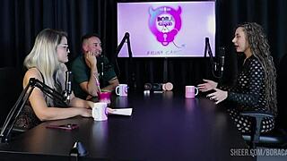 Compilados da jujube delícia no bora cast with bruna carlos in sheer red lingerie and group domination