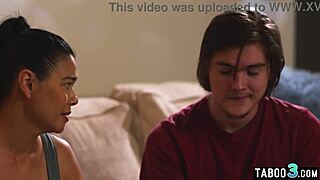 Hey stepson, are you scared? Let this Asian milf stepmom calm you and your petite teen stepsister with some taboo roleplay action.