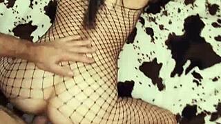 Gypsy SKINNY MILF Poses as Porno Model in Erotic Lingerie