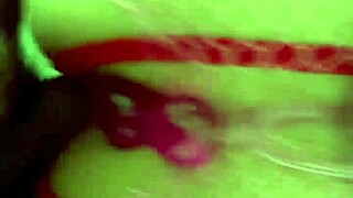 uhh latina milf tiffanny stuffs anal beads deep in her shaved pussy while wearing pantyhose homemade