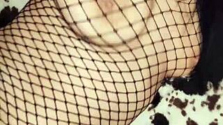 Gypsy SKINNY MILF Poses as Porno Model in Erotic Lingerie