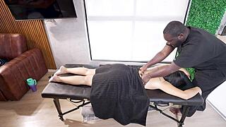 oily massage turns to interracial creampie sex with bbc pounding latina milf pawg kylei ellish semaj