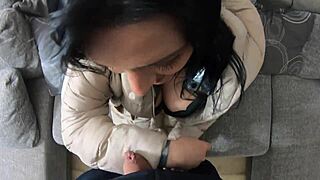 Just ripped her pantyhose for doggy and double cum on coats preview.