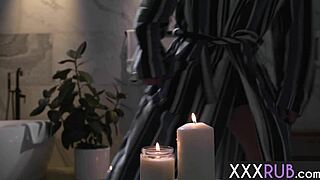 Big ass Leana Lovings receives intense fucking from husband after soothing Nuru massage