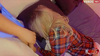 Whoa, that blonde stepmom with nice ass and big tits gets rammed in tight pussy by stepson's big cock!