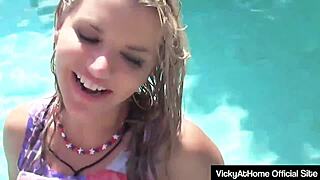 i love how blonde milf vicky vette pleases rokks big phat cock at the pool