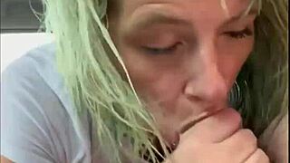 Streetwalker In Wet T-Shirt Gives Deepthroat Blowjob In Car Backseat And Swallows Cum In Mouth!