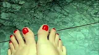 Huge giantess feet covered in cum