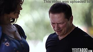 Busty Milf Joins Hubby to Punish Petite Teen Neighbor with Hardcore Double Penetration Sex